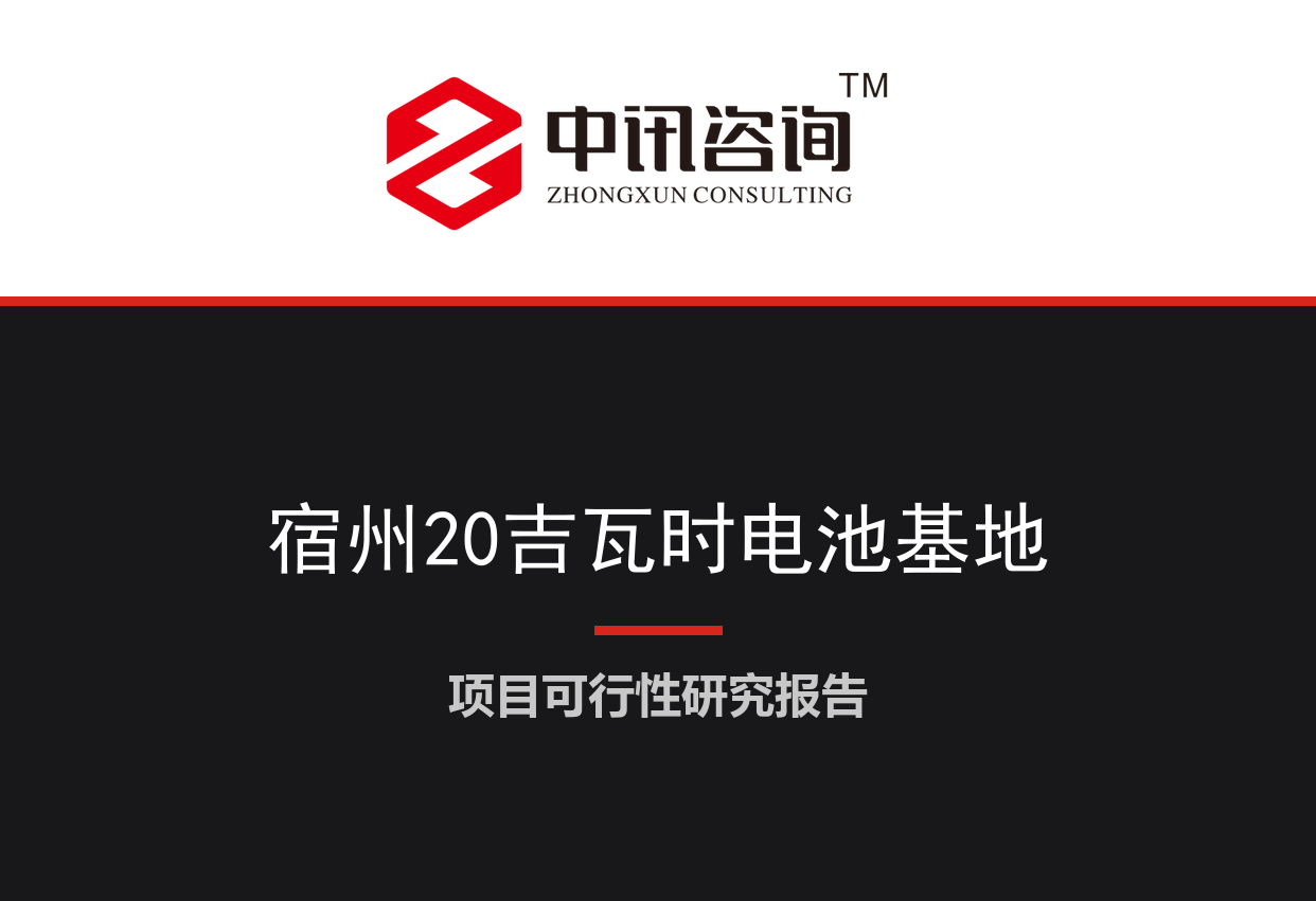 安徽省宿州市-砀山年产20吉瓦时动力与储能电池智能制造项目可行性研究报告